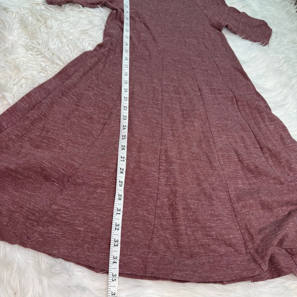 Ganni Anthropologie Women's Winter Jersey Knit Swing Dress Size M Red Purple - Picture 15 of 16